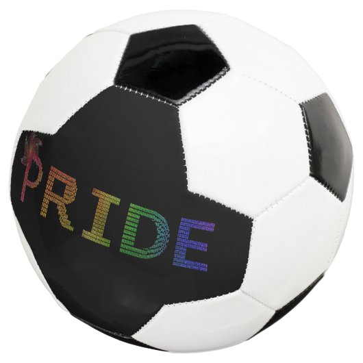 Pride Sticker - Regenboog Tekst Voetbal (Drie kwart)