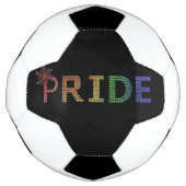 Pride Sticker - Regenboog Tekst Voetbal (Voorkant)