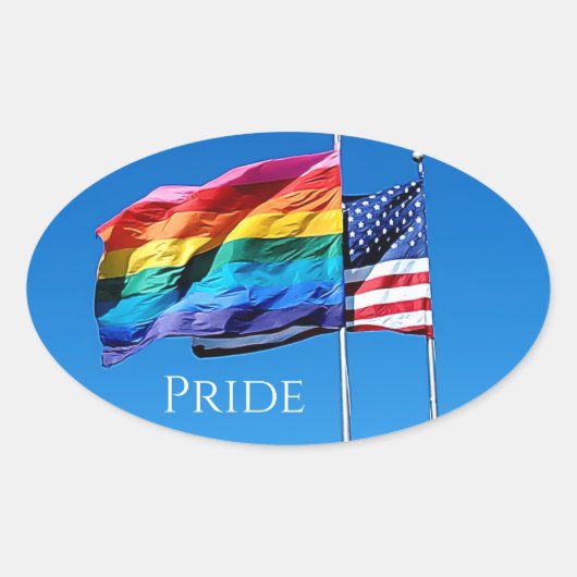'Pride'-Stickers Ovale Sticker (Voorkant)