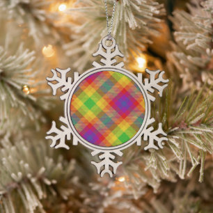 Pride Tartan Snowflake Pewter-kerstversiering Tin Sneeuwvlok Ornament