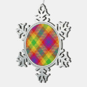 Pride Tartan Snowflake Pewter-kerstversiering Tin Sneeuwvlok Ornament (Rechts)