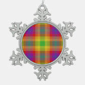 Pride Tartan Tin Sneeuwvlok Ornament (Voorkant)