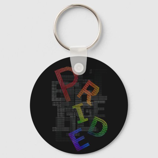 Pride - Tekst Sticker Sleutelhanger (Voorkant)