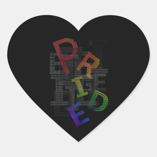 Pride - Tekststicker Hart Sticker (Voorkant)