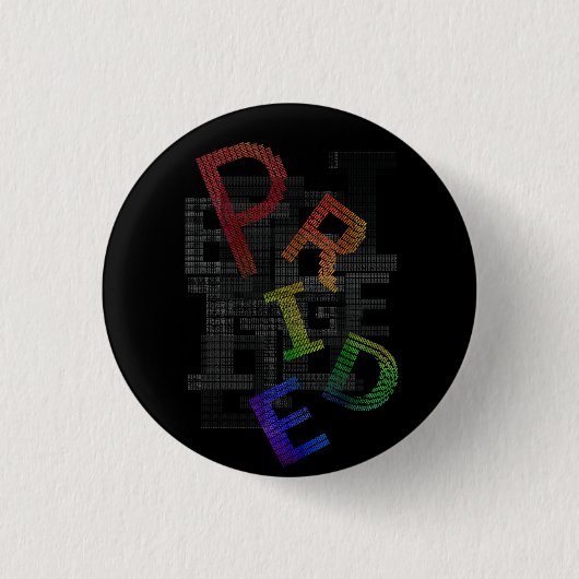 Pride - Tekststicker Ronde Button 3,2 Cm (Voorkant)