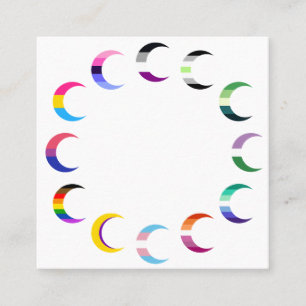 Pride Time Crescent Moon Design Contactkaartje
