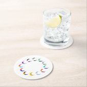 Pride Time Crescent Moon Design Ronde Kartonnen Onderzetter (Insitu)