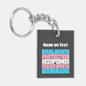 PRIDE Trans vlag LGBT gepersonaliseerde naam of te Sleutelhanger (Voorkant Links)