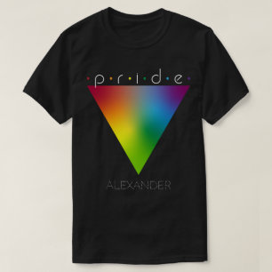 Pride Trendy Rainbow Triangle Gay LGBTQ Queer Name T-shirt