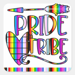 Pride Tribe - LGBTQ+ Inclusief regenboog Vierkante Sticker