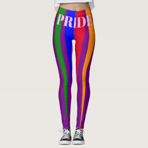 PRIDE typografie gay regenboogstralen paarse Leggings