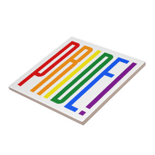 Pride Typografie LGBT Rainbow-vlaggenkleuren Tegeltje