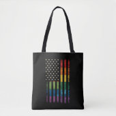 Pride USA America Distressed Rainbow Flag LGBTQ Draagtas (Voorkant)
