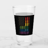 Pride USA America Distressed Rainbow Flag LGBTQ Glas (Voorkant)
