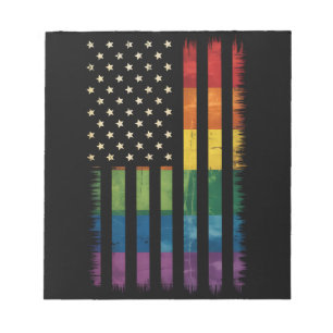 Pride USA Amerika Gescheurde Regenboogvlag LGBTQ Notitieblok
