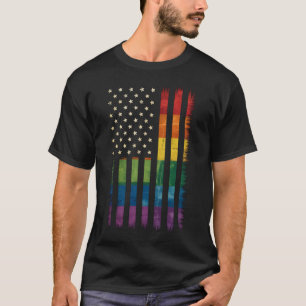 Pride USA Amerika Gescheurde Regenboogvlag LGBTQ T-shirt
