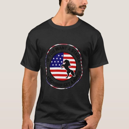 Pride USA Kleuren Vlag Paard Eigenaar Liefde Derby T-shirt (Voorkant)