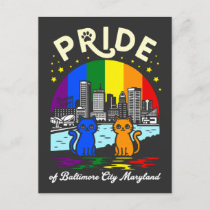 Pride van Baltimore City Maryland Cats Regenboogvl Briefkaart