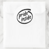 Pride van binnen ronde sticker (Tas)