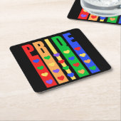 Pride Vierkante Kartonnen Onderzetter (Schuin)