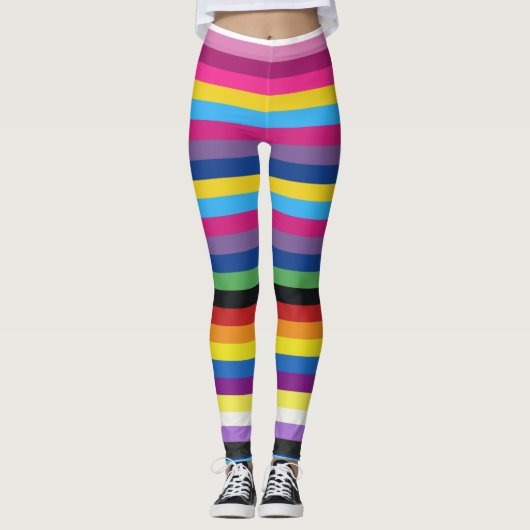 Pride vlag Kleurstrepes Leggings (Voorkant)