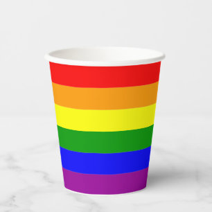 Pride Vlag LGBTQAI+ Regenboog Kleuren Papieren Bekers