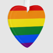 Pride vlag Regenboogstripes Heart Shaped Ornament (voorkant)