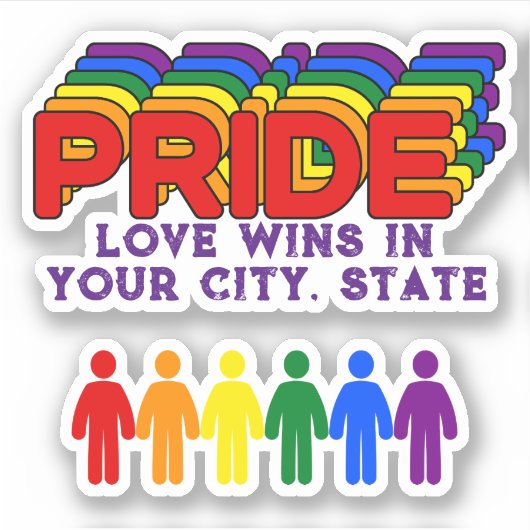 PRIDE Vlag Sticker (Voorkant)