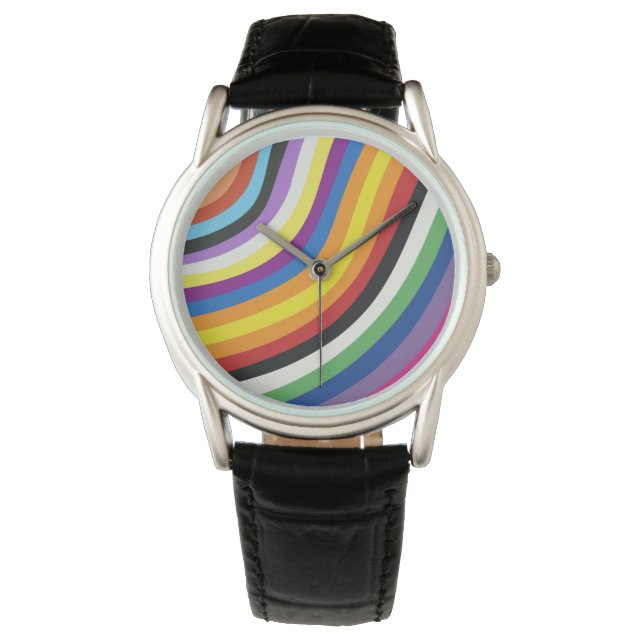 Pride-vlagkleuren Horloge (Voorkant)