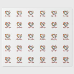 Pride Vlinder Hart Liefde Is Liefde Shirt Ontwerp_ Cadeaupapier