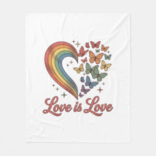 Pride Vlinder Hart Liefde Is Liefde Shirt Ontwerp_ Fleece Deken