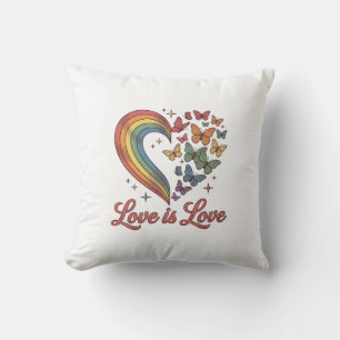 Pride Vlinder Hart Liefde Is Liefde Shirt Ontwerp_ Kussen