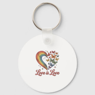 Pride Vlinder Hart Liefde Is Liefde Shirt Ontwerp_ Sleutelhanger