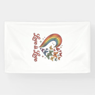 Pride Vlinder Hart Liefde Is Liefde Shirt Ontwerp_ Spandoek