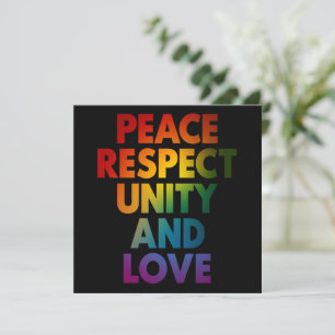 Pride Vrede Respect Eenheid En Liefde Kaart
