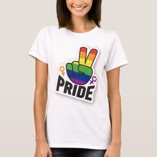 Pride Vrede witte vrouwen T-shirt (Voorkant)