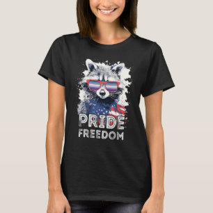 Pride Vrijheid Raccoon Butch Lesbische Zonnebril F T-shirt
