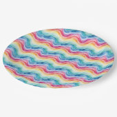 Pride Wavy Rainbow Stripes Pattern Summer Papieren Bordje (Gekanteld)