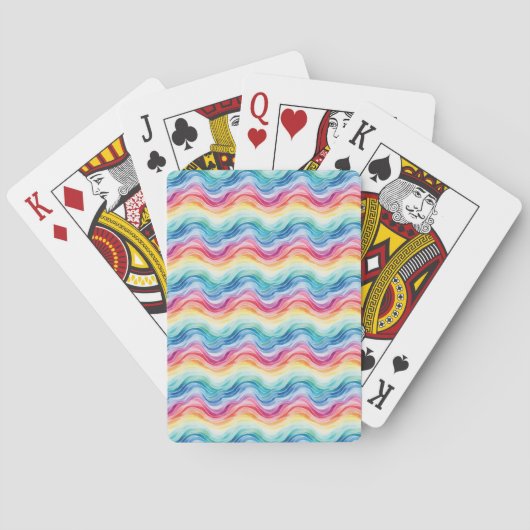Pride Wavy Rainbow Stripes Pattern Summer Pokerkaarten (Achterkant)