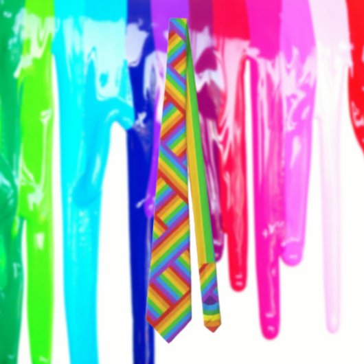 Pride Weave: geweven regenboogvlag Stropdas
