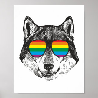 PRIDE WOLF Lgbt Gay Pride Flag Poster