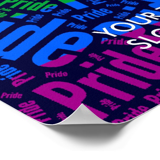 PRIDE WORD PATTERN KLEUR -.png Poster (Hoek)