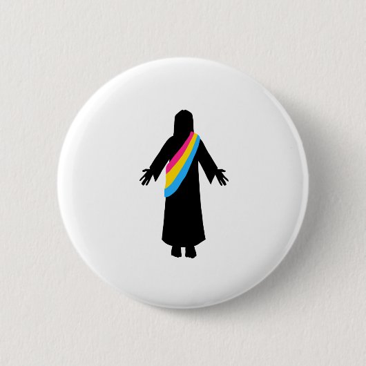 PrideJesus PanFlag Ronde Button 5,7 Cm (Voorkant)