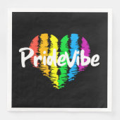PrideVibe Coeur : Gras serviettes en papier noir (Devant)