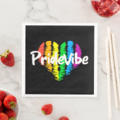 PrideVibe Coeur : Gras serviettes en papier noir (En situation)