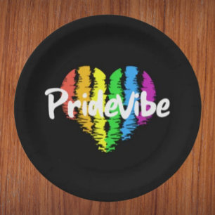 PrideVibe Hart: Krachtige Zwarte Papieren Borden Bordje