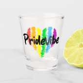 PrideVibe Logo Regenboog Hart Shot Glas (Voorkant)