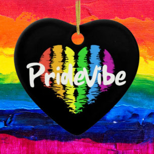 PrideVibe Regenboog Hart: Tijdloze Trots Keramisch Ornament