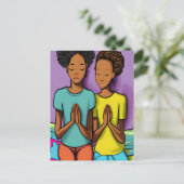 Prier ensemble Black Christian Art Carte postale (Debout devant)