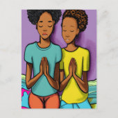 Prier ensemble Black Christian Art Carte postale (Devant)